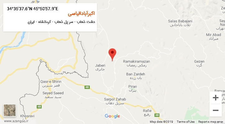روستای اکبرآبادالیاسی بر روی نقشه