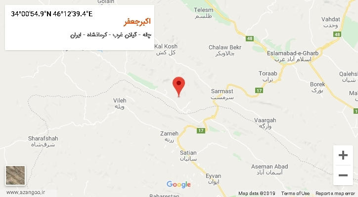 روستای اکبرجعفر بر روی نقشه