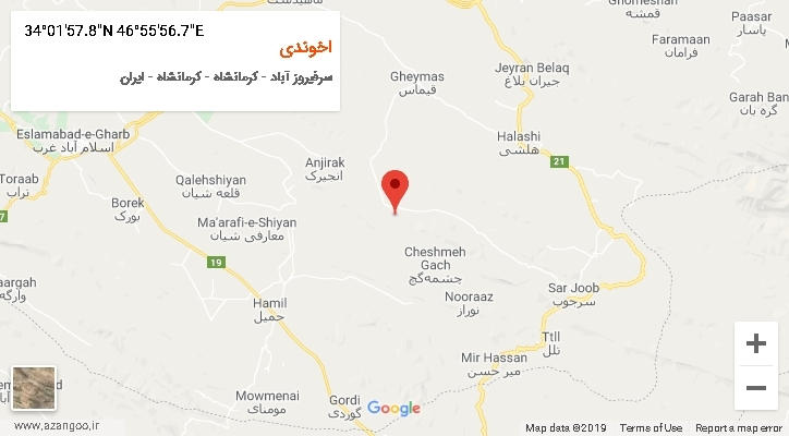 روستای اخوندی بر روی نقشه