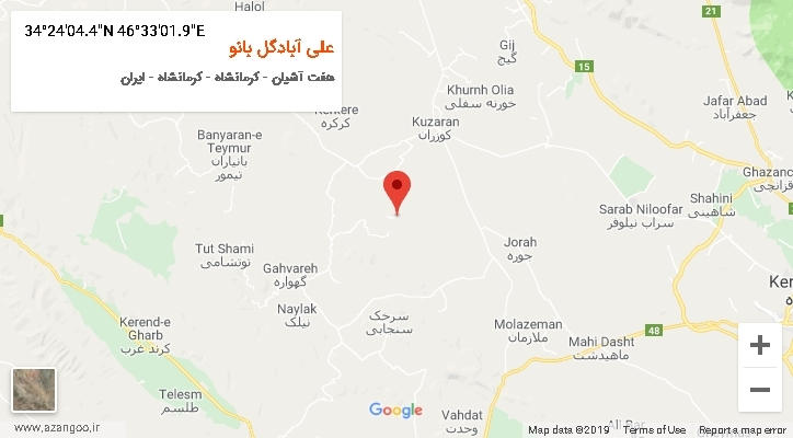 روستای علی آبادگل بانو بر روی نقشه