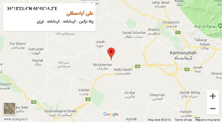 روستای علی آبادسفلی بر روی نقشه