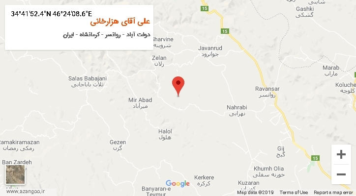 روستای علی آقای هزارخانی بر روی نقشه