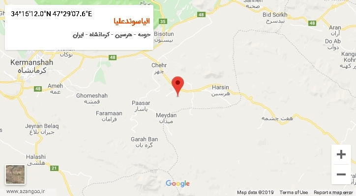 روستای الیاسوندعلیا بر روی نقشه