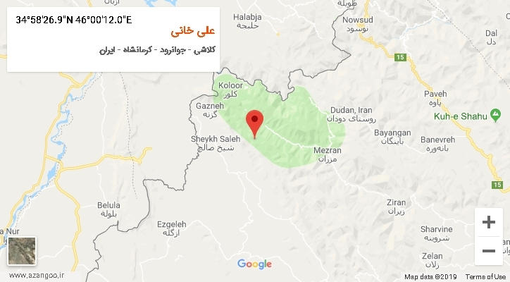 روستای علی خانی بر روی نقشه