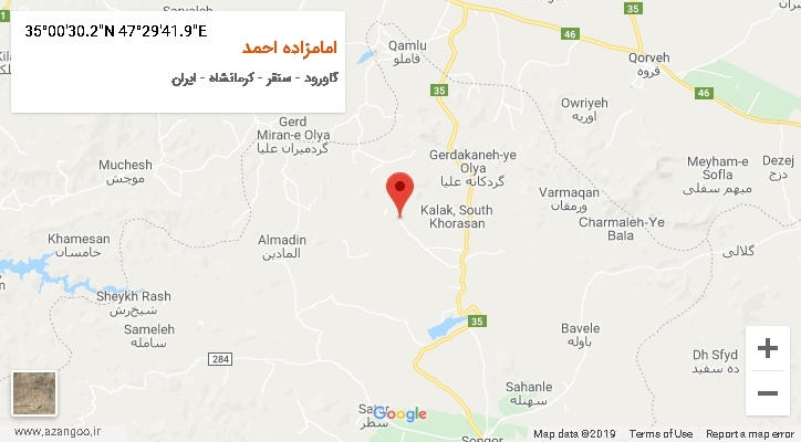 روستای امامزاده احمد بر روی نقشه