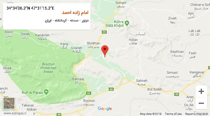 روستای امام زاده احمد بر روی نقشه
