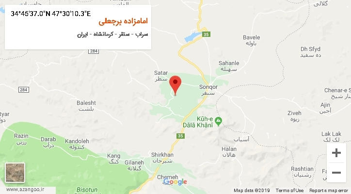 روستای امامزاده برجعلی بر روی نقشه