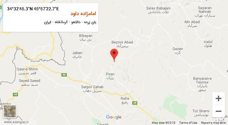 روستای امامزاده داود بر روی نقشه