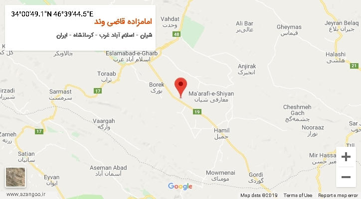 روستای امامزاده قاضی وند بر روی نقشه