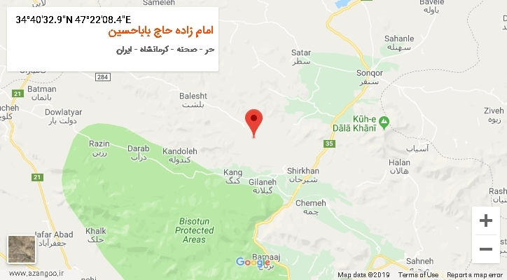 روستای امام زاده حاج باباحسین بر روی نقشه