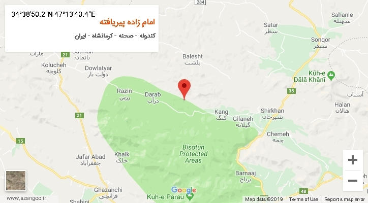 روستای امام زاده پیریافته بر روی نقشه
