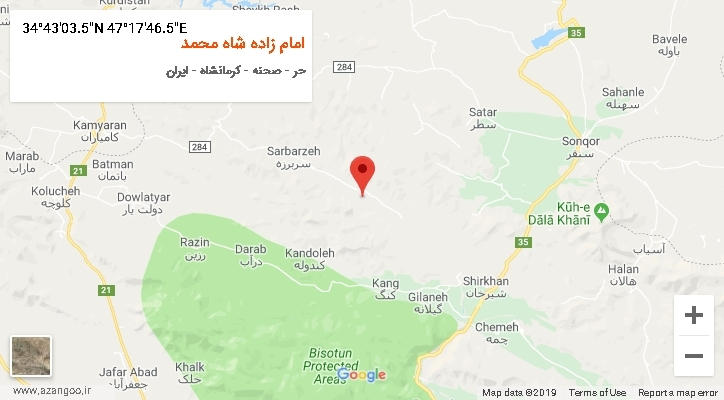 روستای امام زاده شاه محمد بر روی نقشه