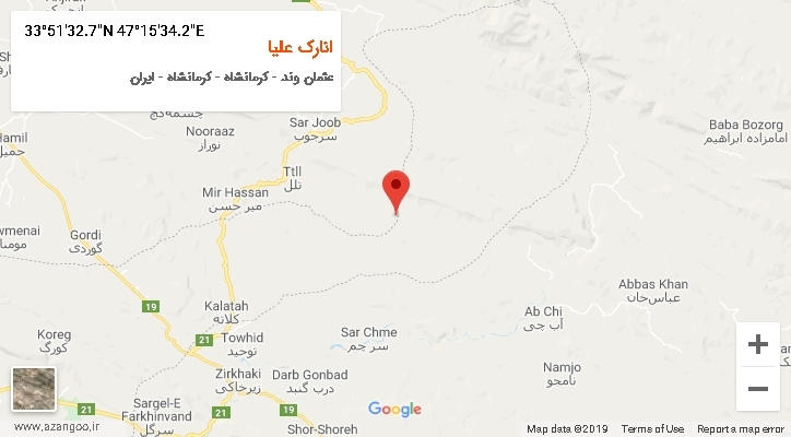 روستای انارک علیا بر روی نقشه