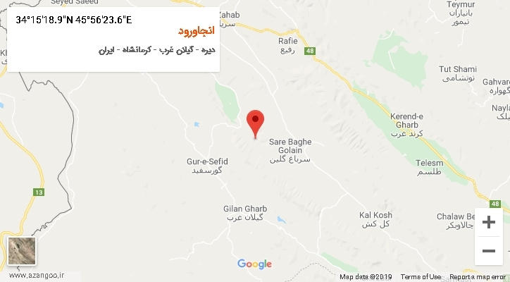 روستای انجاورود بر روی نقشه