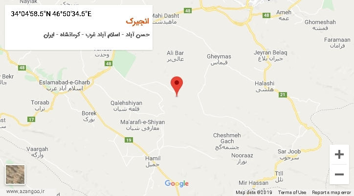 روستای انجیرک بر روی نقشه