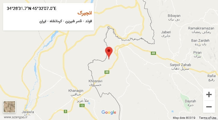 روستای انجیرک بر روی نقشه