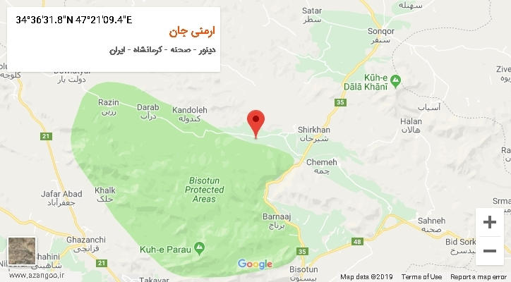 روستای ارمنی جان بر روی نقشه