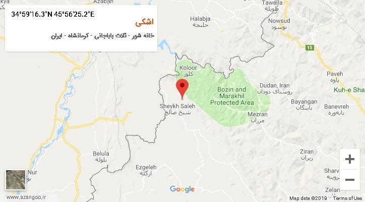 روستای اشکی بر روی نقشه