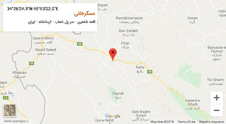 روستای عسگرخانی بر روی نقشه