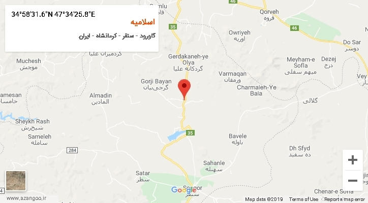 روستای اسلامیه بر روی نقشه