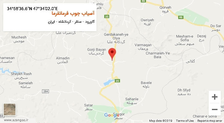 روستای آسیاب جوب فرمانفرما بر روی نقشه