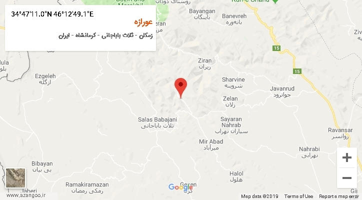 روستای عورازه بر روی نقشه