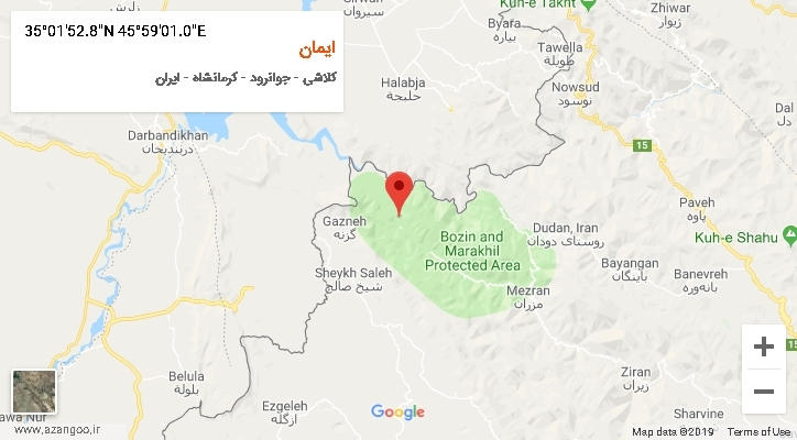 روستای ایمان بر روی نقشه