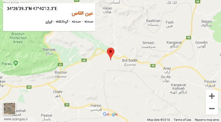 روستای عین القاص بر روی نقشه