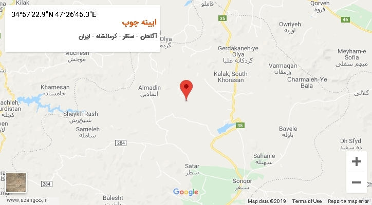 روستای ایینه جوب بر روی نقشه