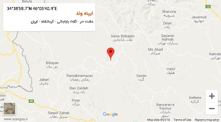 روستای ایینه وند بر روی نقشه