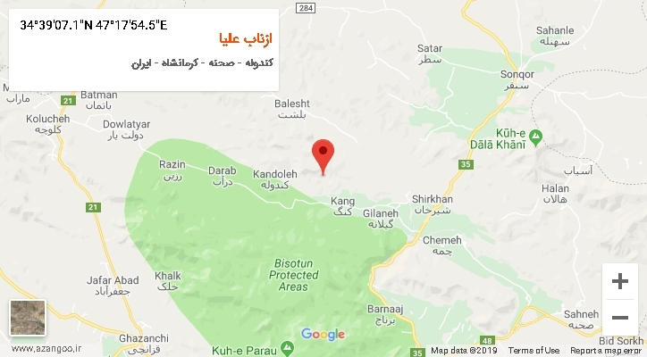 روستای ازناب علیا بر روی نقشه