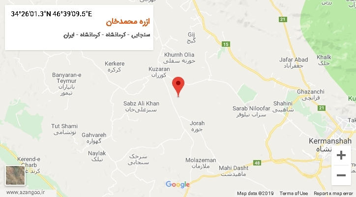 روستای ازره محمدخان بر روی نقشه