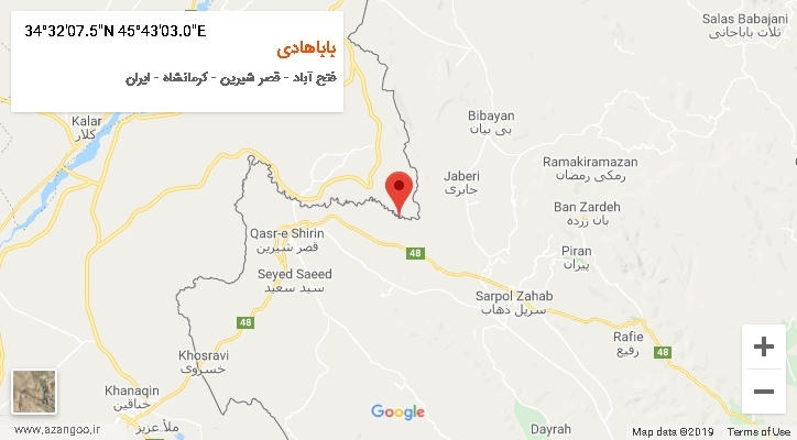 روستای باباهادی بر روی نقشه