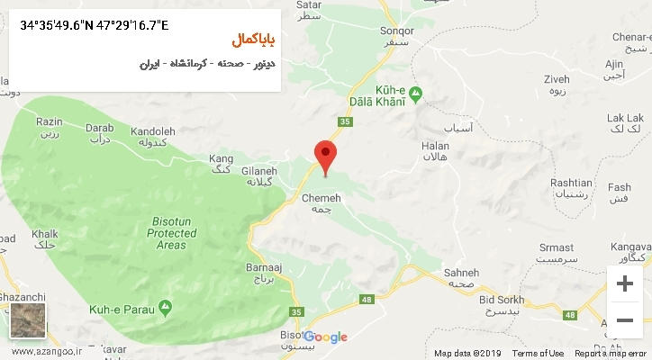 روستای باباکمال بر روی نقشه