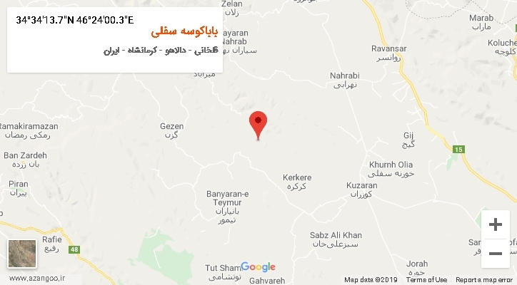 روستای باباکوسه سفلی بر روی نقشه