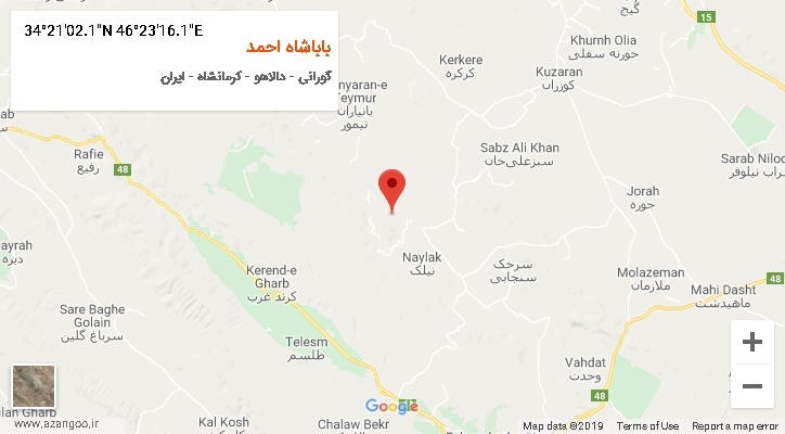 روستای باباشاه احمد بر روی نقشه