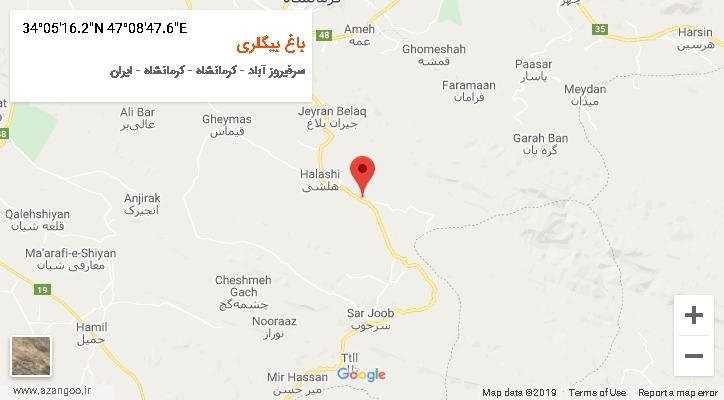 روستای باغ بیگلری بر روی نقشه