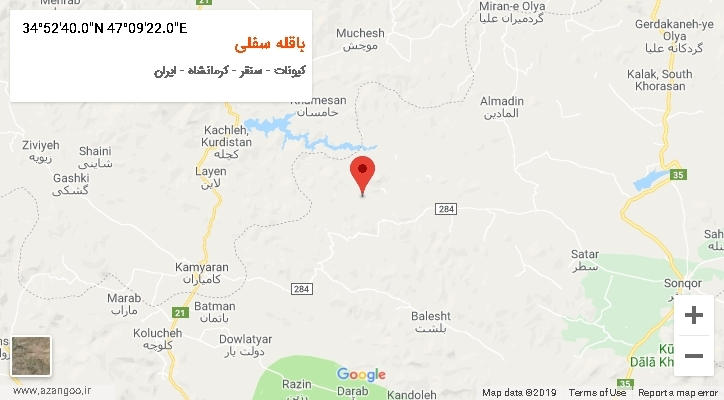 روستای باقله سفلی بر روی نقشه