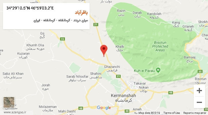 روستای باقرآباد بر روی نقشه