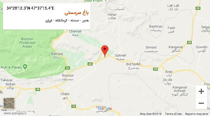 روستای باغ سرمستی بر روی نقشه