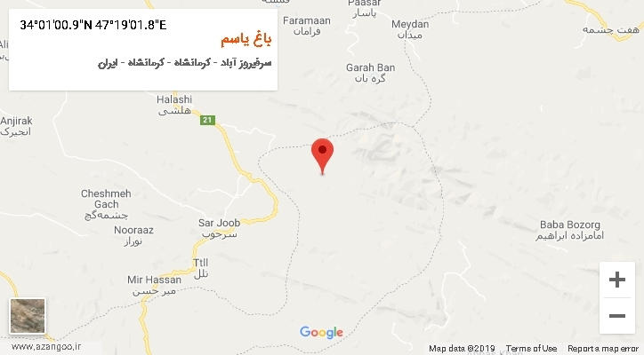 روستای باغ یاسم بر روی نقشه