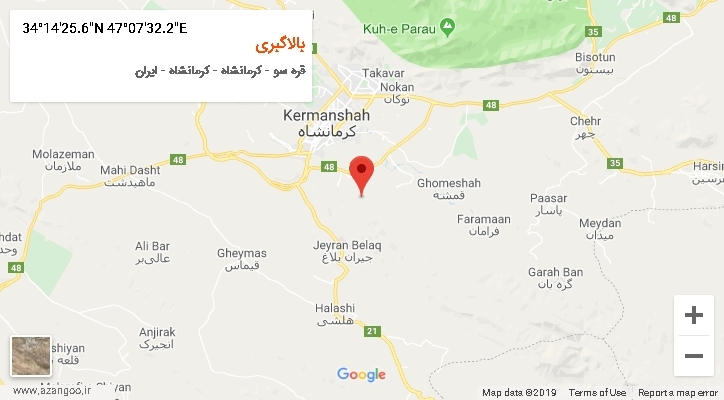 روستای بالاگبری بر روی نقشه