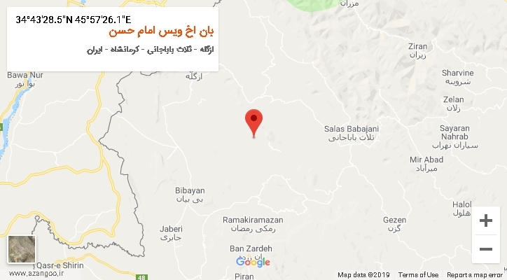 روستای بان اخ ویس امام حسن بر روی نقشه