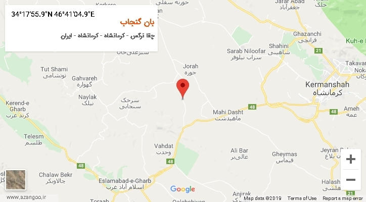 روستای بان گنجاب بر روی نقشه