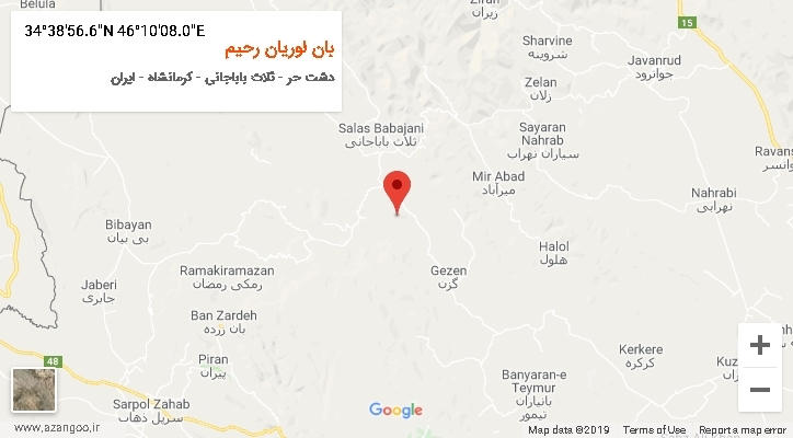 روستای بان لوریان رحیم بر روی نقشه