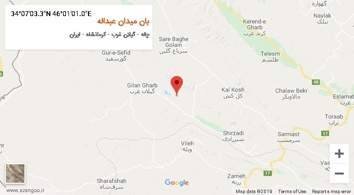 روستای بان میدان عبداله بر روی نقشه
