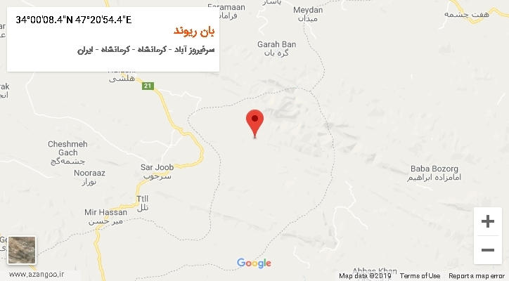 روستای بان ریوند بر روی نقشه