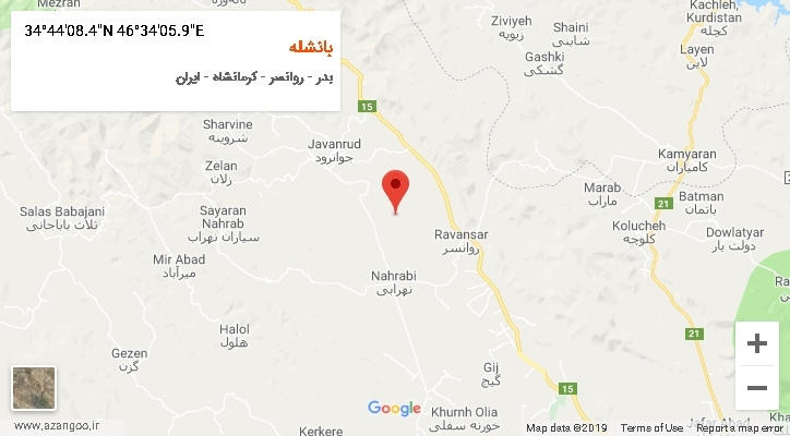 روستای بانشله بر روی نقشه