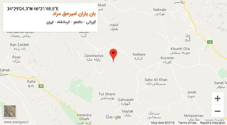 روستای بان یاران امیرحق مراد بر روی نقشه