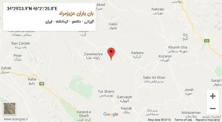 روستای بان یاران عزیزمراد بر روی نقشه